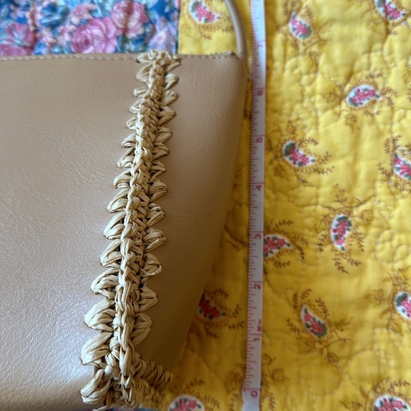 A New Day black dress size medium with a tan Universal Thread cross body purse. - Picture 13 of 16